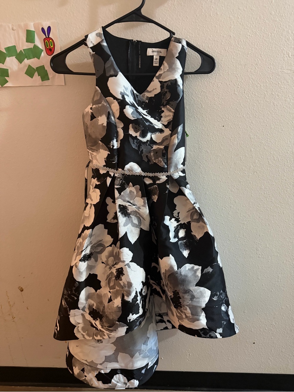 Speechless Kids elegant, black, and white event dress